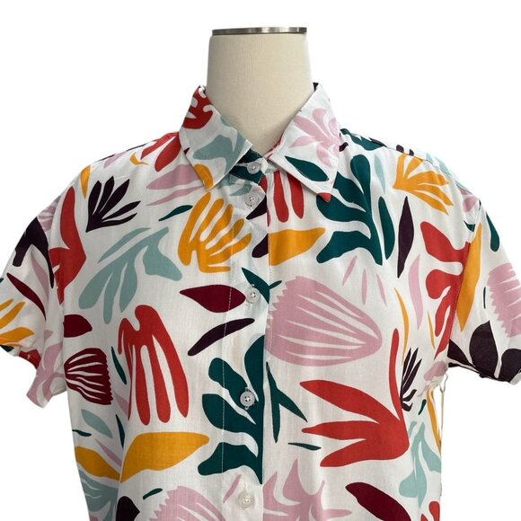 Gyal Bashy Floral Print Button Shirt Medium Sustainable Boxy Fit Cottagecore Y2K - Picture 5 of 10